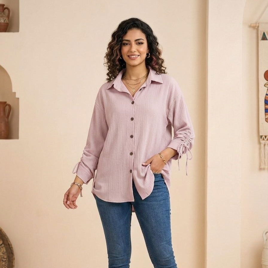 قميص Fresca كم طويل نسائي من AMG Store
