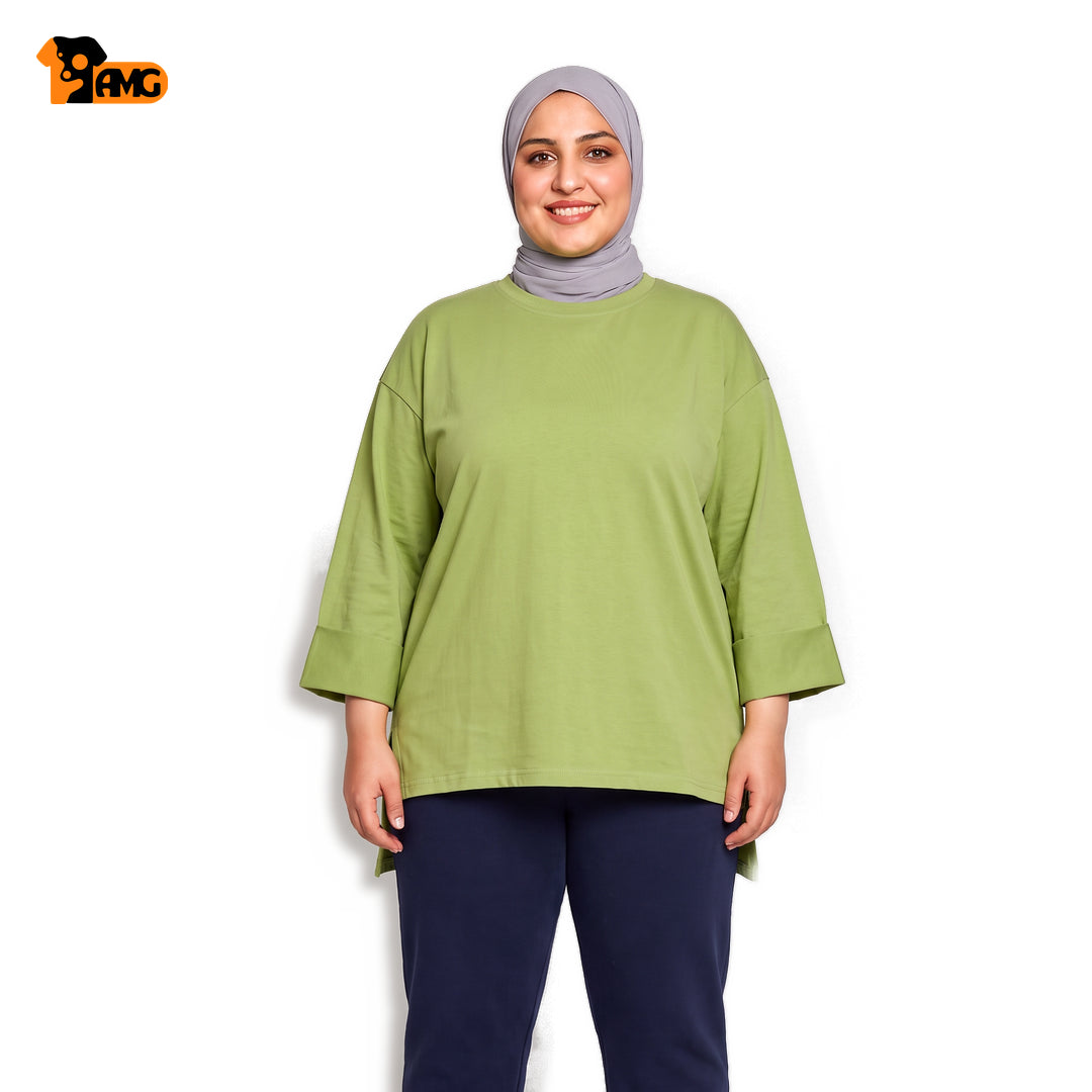 تيشيرت أوفر سايز كم مقلوب - فسدقي
